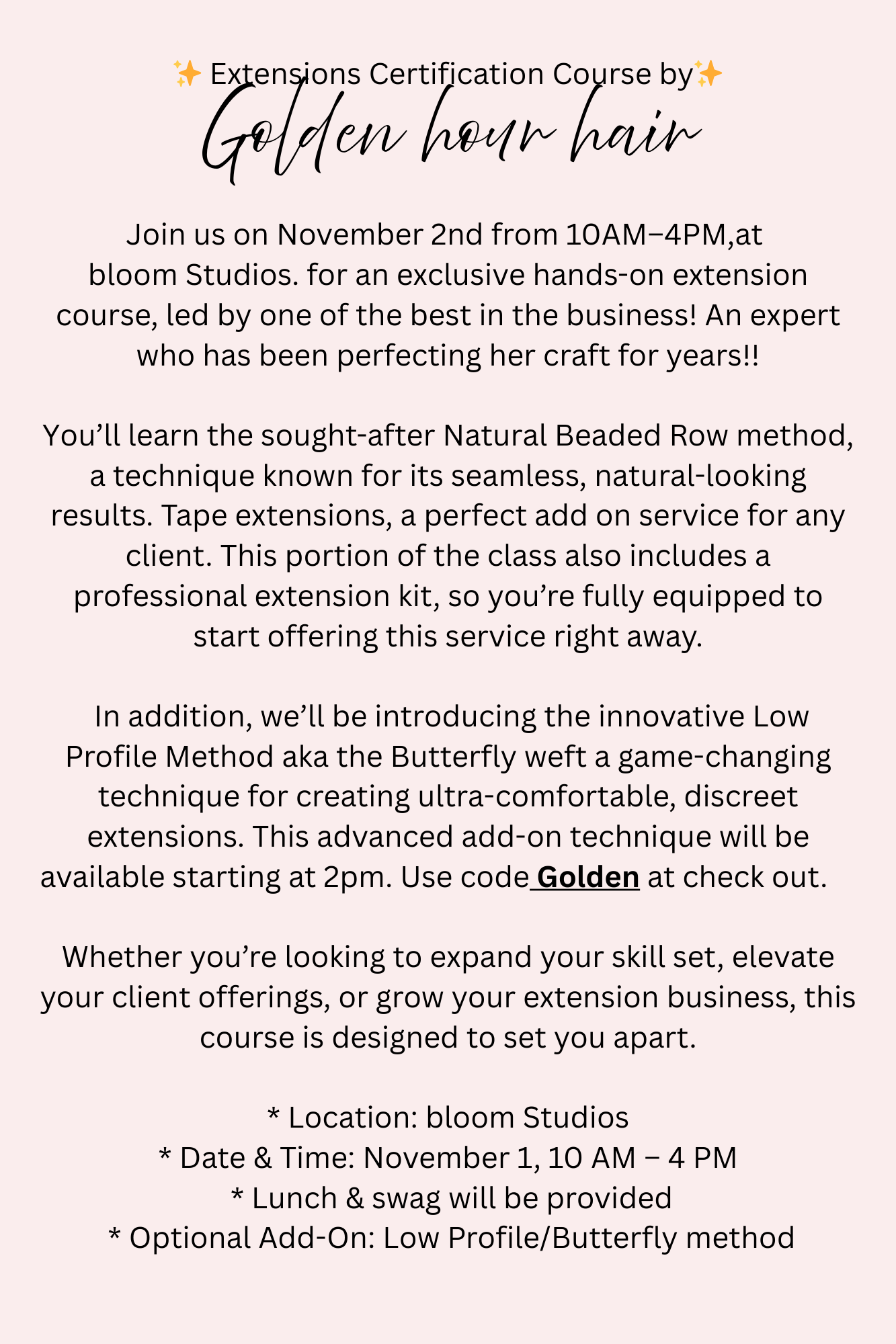 GLDNHR Extension Course